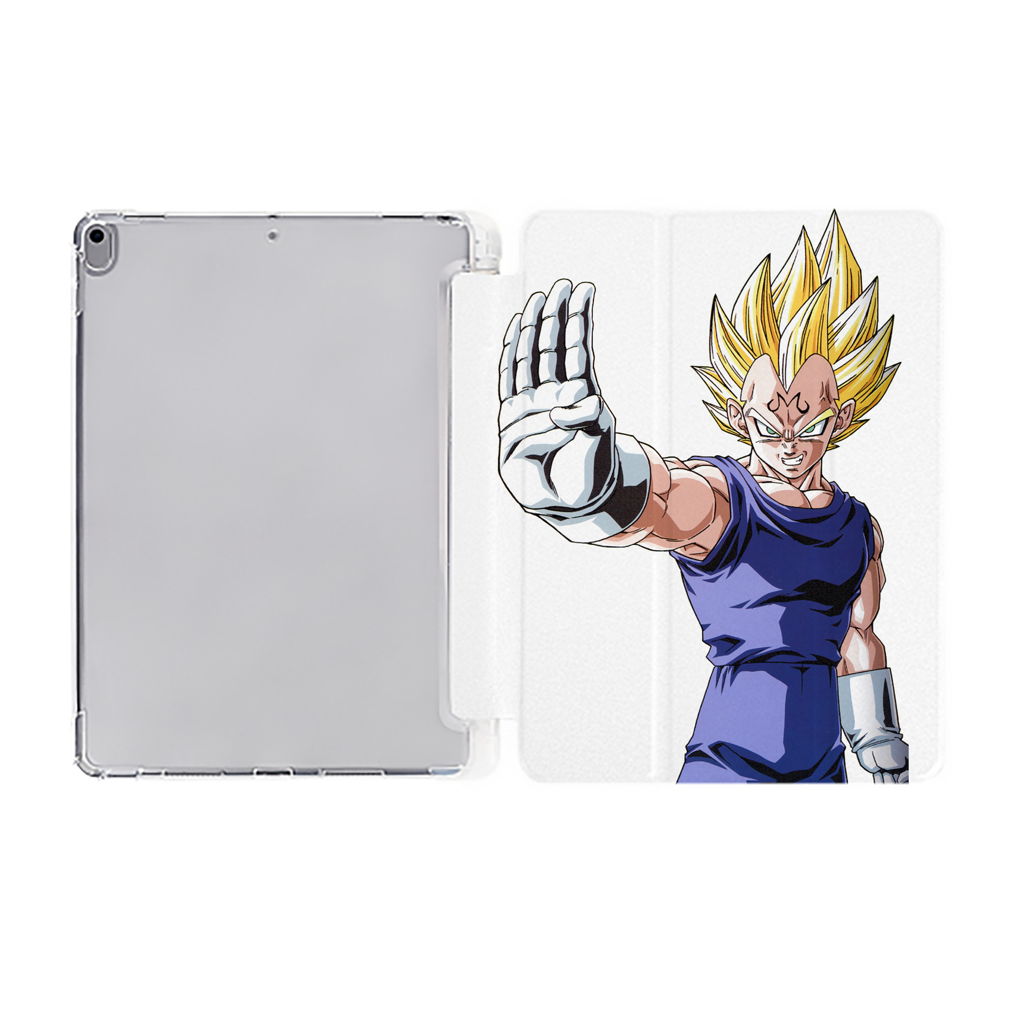 （画像用） ドラゴンボール ベジータ四世（Bejīta Yonsei）DRAGON BALL Vegeta IV IPad ケース ペン収納付き 三つ折りスタンド PUレザー×シリコン 対応機種9.5/10.5/10.9インチ